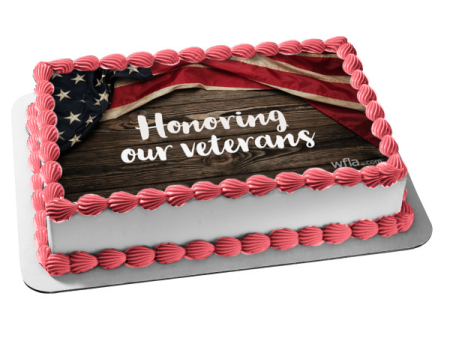 Honoring Our Veterans with the American Flag Edible Cake Topper Image ABPID56764 For Cheap