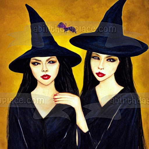 Happy Halloween Witch Sisters Edible Cake Topper Image ABPID56728 Online Hot Sale