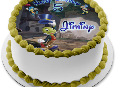 Jiminy Cricket Tip of the Hat Pinocchio Disney Classic Film Edible Cake Topper Image ABPID56775 Sale