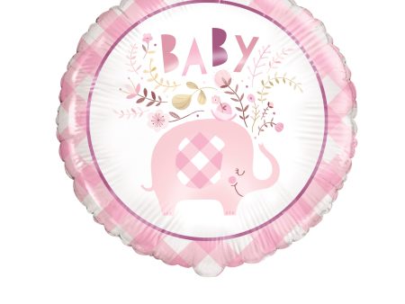 Pink Floral Elephant Round 18  Foil Balloon, 1ct Discount