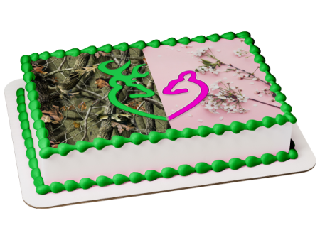 His and Hers Opposites Attract Camouflage Sakura Edible Cake Topper Image ABPID56735 Sale