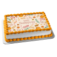 Happy Thanksgiving Pumpkins and Fall Colored Leaves Edible Cake Topper Image ABPID56753 Online now