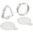 Merry Christmas Cookie Cutter and Stencil Set, 4-Piece Set Cheap