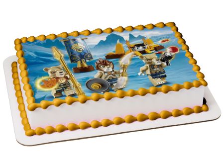 LEGO Chima Laval and the Lion Flag Edible Cake Topper Image ABPID05372 Supply