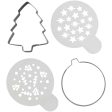 Merry Christmas Cookie Cutter and Stencil Set, 4-Piece Set Cheap