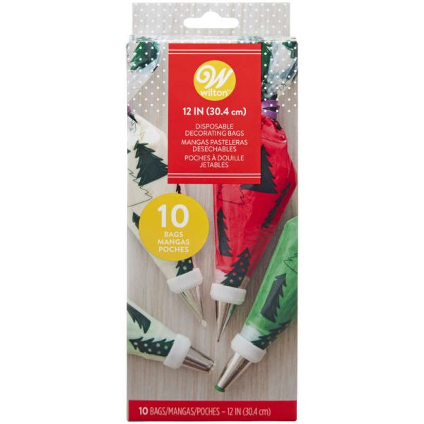 12-Inch Christmas Tree Disposable Decorating Piping Bags, 10-Count Set Online Hot Sale