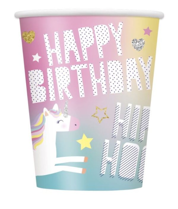 Unicorn Happy Birthday Cups, 9 Oz., 8ct For Cheap