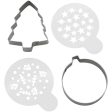 Merry Christmas Cookie Cutter and Stencil Set, 4-Piece Set Cheap