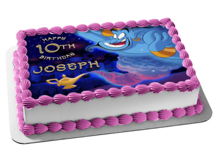 Aladdin Genie and Lamp Agrabah Edible Cake Topper Image ABPID56774 Hot on Sale