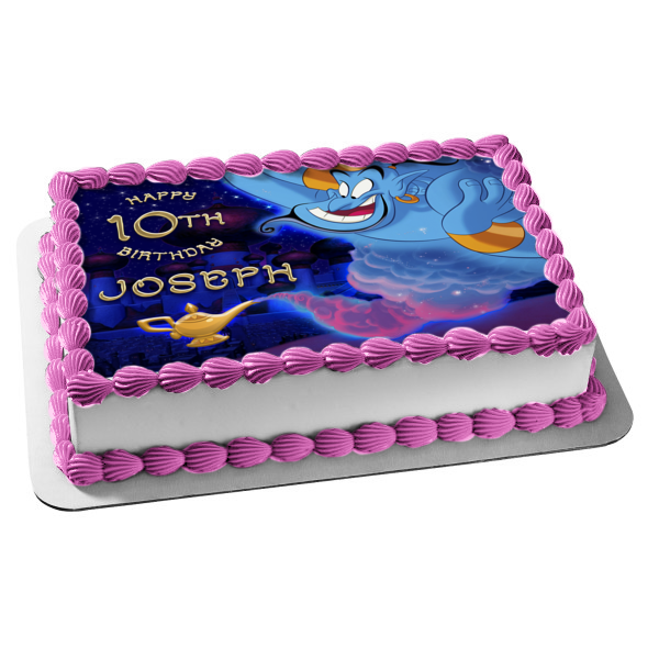 Aladdin Genie and Lamp Agrabah Edible Cake Topper Image ABPID56774 Hot on Sale