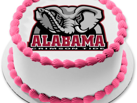 University of Alabama Crimson Tide Logo College Sports Elephant Edible Cake Topper Image ABPID06089 For Sale