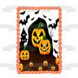 Happy Halloween Bats Pumpkins and a Haunted House Edible Cake Topper Image ABPID56715 Sale