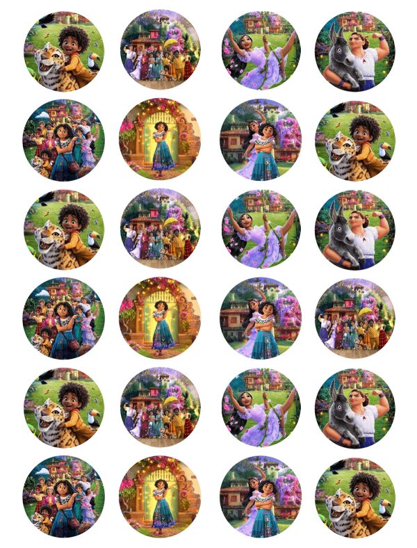 Encanto Assorted Characters and Scenes Mirabel Bruno Isabela Luna Delores Edible Cupcake Topper Images ABPID56773 Online now