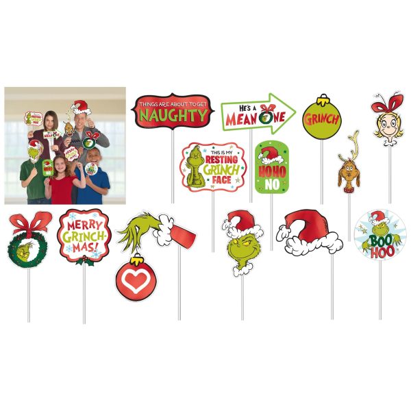 Traditional Grinch Photo Prop Kit, 13pcs Supply