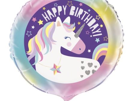 Unicorn Happy Birthday 18  Foil Balloon, 1ct Supply