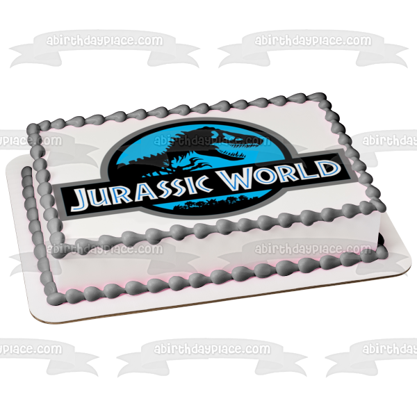 Jurassic World Logo Blue and Black Edible Cake Topper Image ABPID07886 For Discount