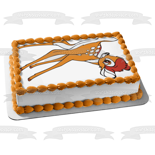 Bambi Fawn White Background Edible Cake Topper Image ABPID00759 Discount