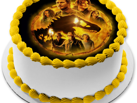 Jurassic World: Dominion T-Rex Owen Kayla Maisie and Ian Edible Cake Topper Image ABPID56384 Sale