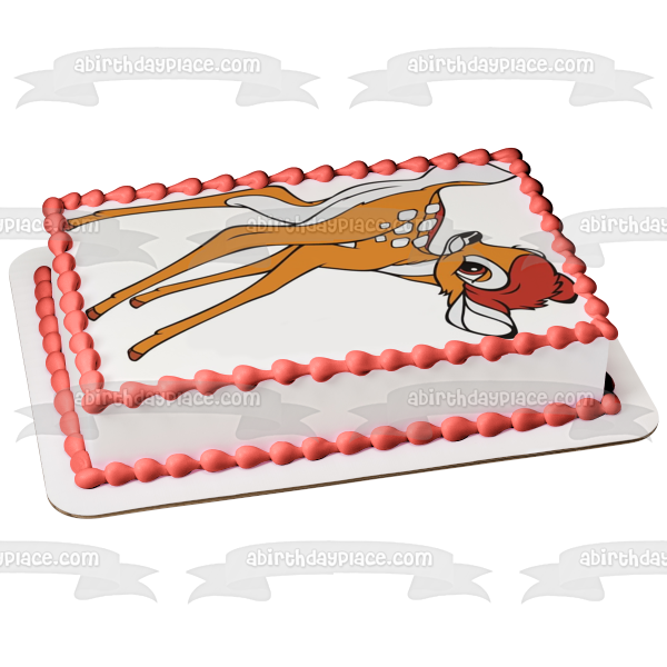 Bambi Fawn White Background Edible Cake Topper Image ABPID00759 Discount