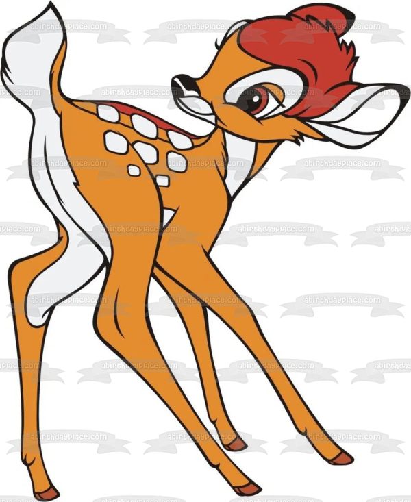 Bambi Fawn White Background Edible Cake Topper Image ABPID00759 Discount