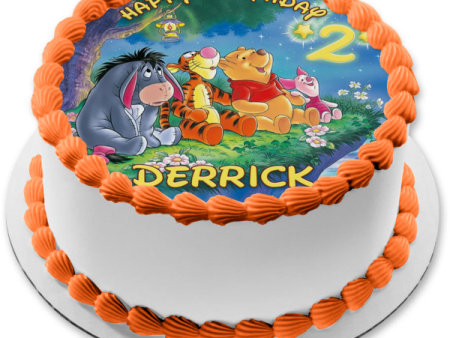 Winnie the Pooh and Friends Stargazing Eeyore Piglet and Tigger Edible Cake Topper Image ABPID56681 For Cheap