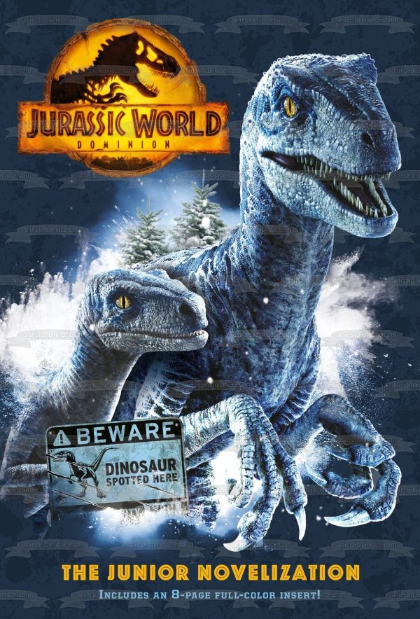 Jurassic World: Dominion Movie Poster with Dinosaurs Edible Cake Topper Image ABPID56385 Fashion