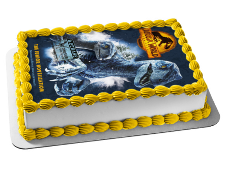 Jurassic World: Dominion Movie Poster with Dinosaurs Edible Cake Topper Image ABPID56385 Fashion