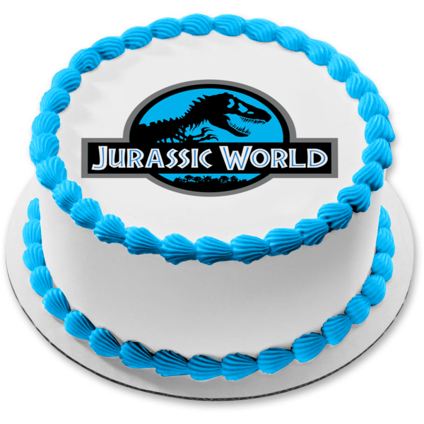 Jurassic World Logo Blue and Black Edible Cake Topper Image ABPID07886 For Discount