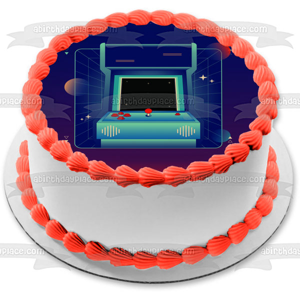 Retro Gaming Arcade Machine Edible Cake Topper Image ABPID56692 Online Sale