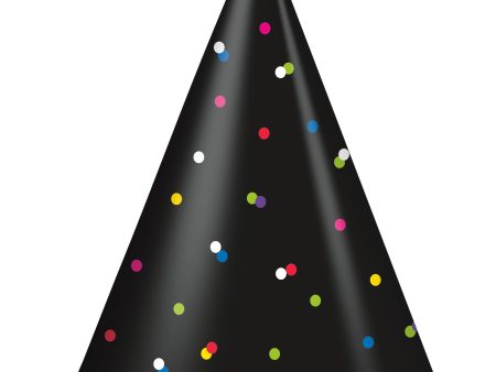 Neon Dots New Years Party Hats, 4ct on Sale