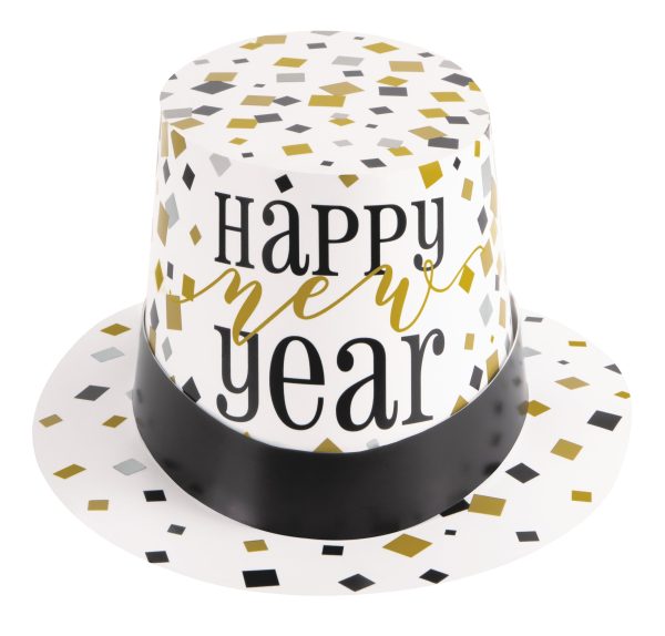 Black, Gold & Silver New Year Party Hat, 1ct on Sale