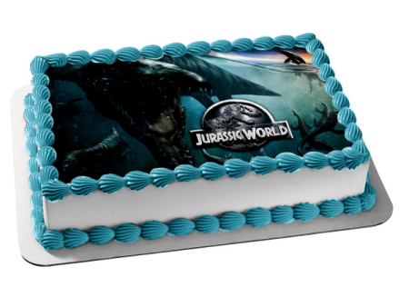 Jurassic World Logo Water Dinosaur Edible Cake Topper Image ABPID03635 For Cheap