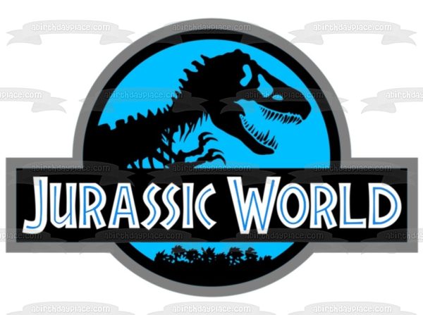 Jurassic World Logo Blue and Black Edible Cake Topper Image ABPID07886 For Discount