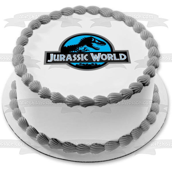 Jurassic World Logo Blue and Black Edible Cake Topper Image ABPID07886 For Discount