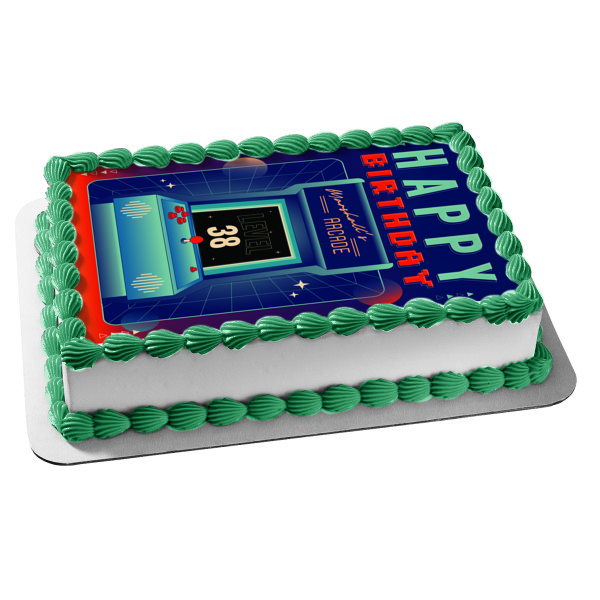 Retro Gaming Arcade Machine Edible Cake Topper Image ABPID56692 Online Sale