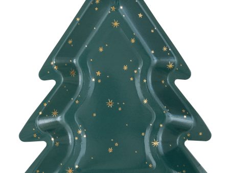 Modern Christmas Tree Shaped 8.25  Dessert Plates, 8ct Sale