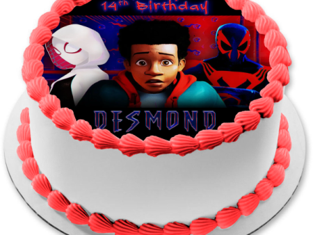 Spider-Man Across the Spider-Verse Miles Morales and Spider-Gwen Edible Cake Topper Image ABPID56678 Online Sale