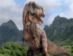 Jurassic World Tyrannosaurus Rex Mountains and Trees Edible Cake Topper Image ABPID07850 Online Sale