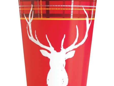 Plaid Deer Christmas 9oz Paper Cups, 8ct Hot on Sale