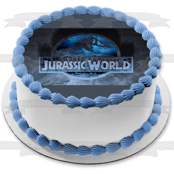 Jurassic World Logo and an  Indominus Rex Edible Cake Topper Image ABPID05054 For Cheap