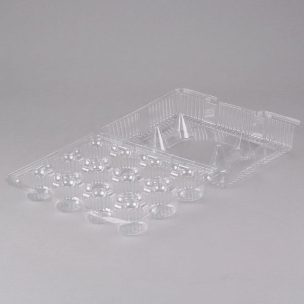 12 Cup Clear Hinged Cupcake Container Cake Box For Sale