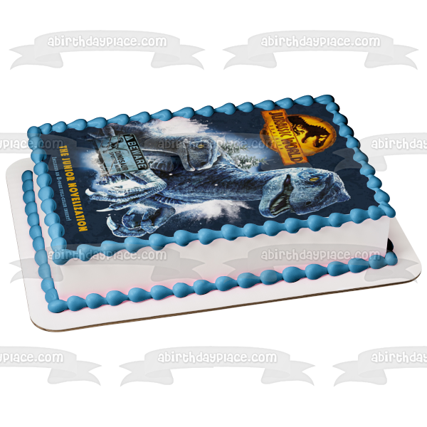 Jurassic World: Dominion Movie Poster with Dinosaurs Edible Cake Topper Image ABPID56385 Fashion