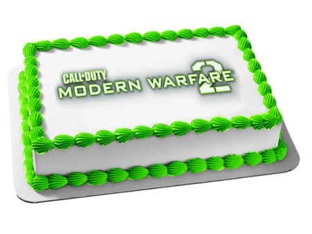 Call of Duty Modern Warfare 2 White Logo Edible Cake Topper Image ABPID56707 For Cheap