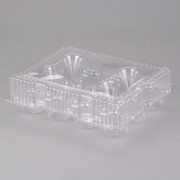 12 Cup Clear Hinged Cupcake Container Cake Box For Sale